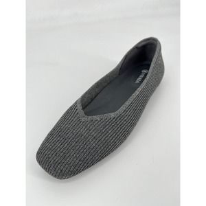 Vivaia Margot 2.0 Square-Toe V-Cut Flats Shoes Sz 41.5 Rich Grey Lightweight